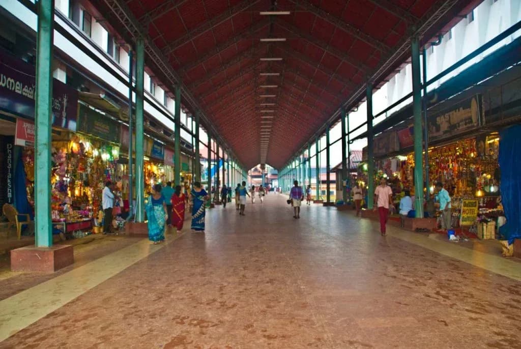 Quiet Guruvayur street near the temple in the early morning